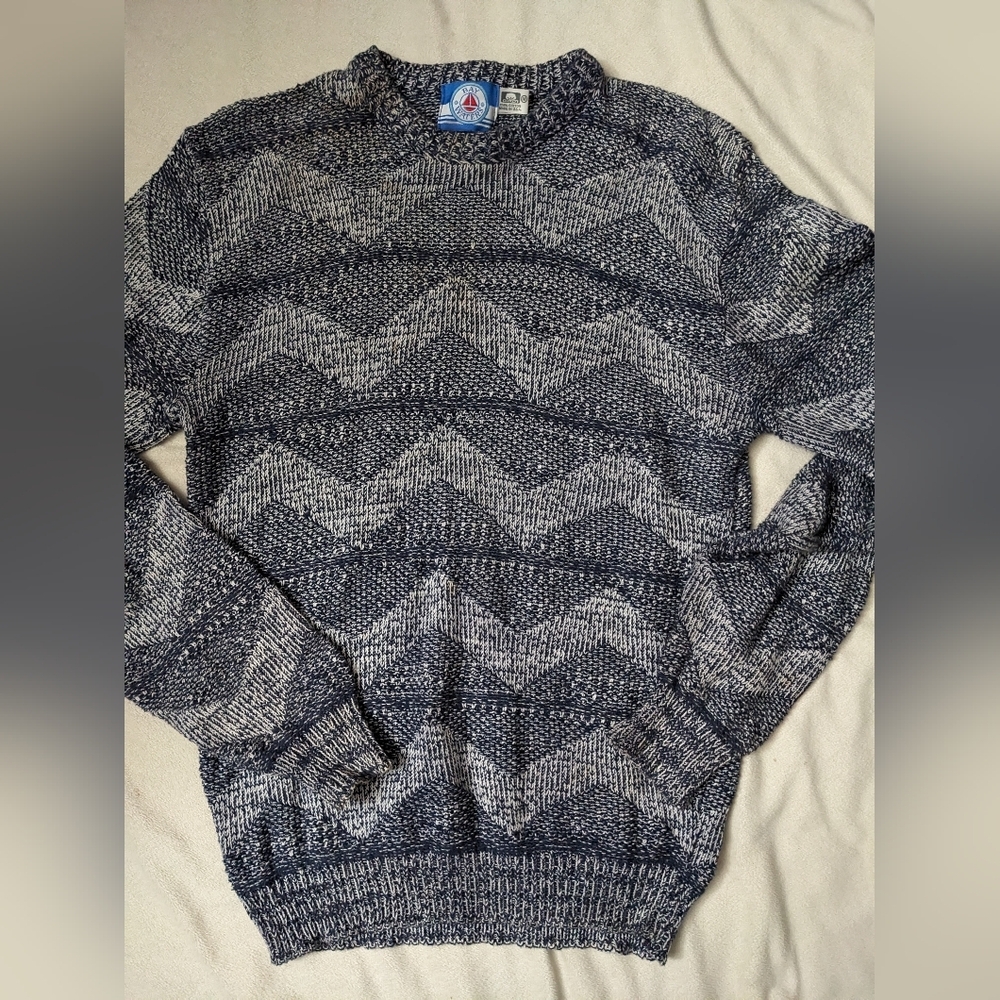Vintage Bay Waters Mens Sweater Size Medium Grandpa Hipster